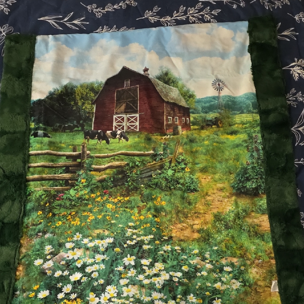 Sew Sweet Minky Full Color Panel Premium Minky Throw Blanket